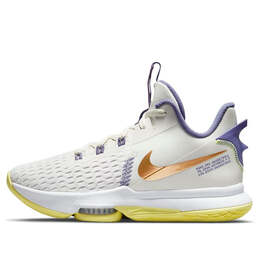 Кроссовки lebron witness 5 ep 'summit white metallic bronze' Nike, белый cq9381-102 | white/purple/gold