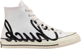 Кроссовки Converse Chuck 70 High Scripted Signature Print - White Egret, белый 167696c | white