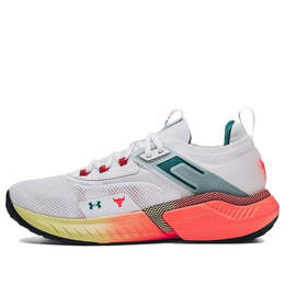 Кроссовки project rock 5 'white after burn' Under Armour, белый 3025435-104 | white/coastal teal/after burn