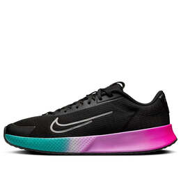 Кроссовки court vapor 'black deep jungle' Nike, черный fd6691-001 | black/metallic silver/deep jungle