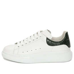 Кроссовки oversized sneaker 'white forest green crocodile' Alexander McQueen, белый 625162wiafx9448 | white/forest green
