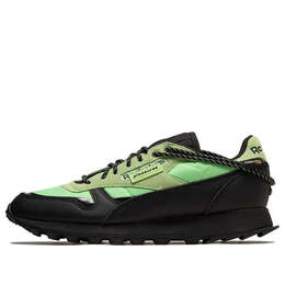 Кроссовки classic leather trail x pleasure 'neon mint' Reebok, зеленый h06244 | neon mint/core black/core black