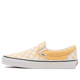 Кроссовки checkerboard classic slip-on low-top sneakers white/yellow Vans, белый vn000xg8azv | white/yellow