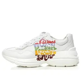 Кроссовки rhyton apollo calfskin prodige d'amour 'great white' Gucci, белый 645035-drw00-9014 | white/multi-color