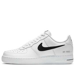 Кроссовки air force 1 '07 lv8 'cut out swoosh - white black' Nike, белый cz7377-100 | white/black
