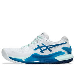 Кроссовки gel-resolution 9 'white teal blue' Asics, белый 1042a208-102 | white/teal blue