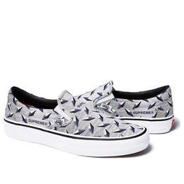 Кроссовки supreme x classic slip-on pro 'diamond plate white' Vans, белый vn0a347vtef | white