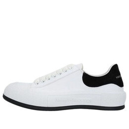 Кроссовки deck skate plimsoll lace up 'white black suede' Alexander McQueen, белый 654594w4mv79061 | white/black