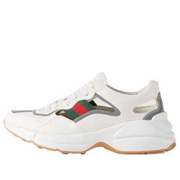 Кроссовки rhyton 'cut out white' Gucci, белый 657977-2sh60-9161 | white/silver/red/green