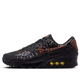 Кроссовки air max 90 qs 'volcano' Nike, черный hf3248-001 | black/black/magma orange/laser orange