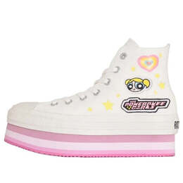 Кроссовки chuck taylor all star chunkyline hi 'the powerpuff girls white' Converse, белый 31312820 | white/pink