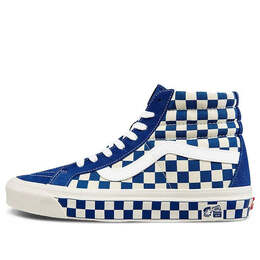Кроссовки style 38 checkerboard blue/white Vans, белый vn0a38gf2u8 | white/blue