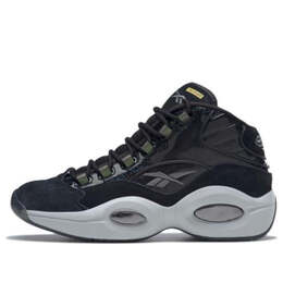 Кроссовки question mid x panini 'black pulsar prizm' Reebok, черный hq4135 | core black/pure grey 6/silver metallic