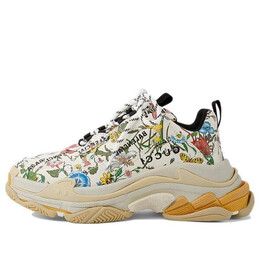 Кроссовки x gucci triple s sneakers 'the hacker project floral' Balenciaga, белый 681068-ul110-8461 | white/yellow/black/multi-color