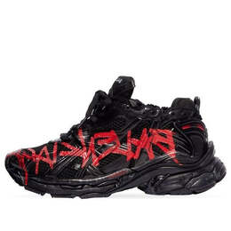 Кроссовки runner graffiti sneakers 'black and red mesh and nylon' Balenciaga, черный 677403w3rbq1060 | black/red