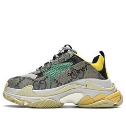 Кроссовки x gucci the hacker project triple s 'beige green' Balenciaga, бежевый 681067umo209766 | beige/ebony/blue/yellow