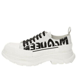 Кроссовки tread slick low lace up canvas graffiti 'white black' Alexander McQueen, белый 682423wiabd9488 | white/black