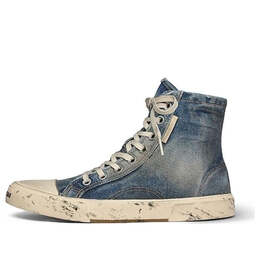 Кроссовки paris high top sneakers 'blue destroyed denim and rubber' Balenciaga, синий 688752w3rcl4090 | blue/white/black