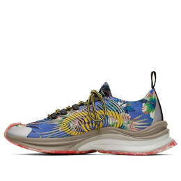 Кроссовки marble and floral run sneakers 'blue yellow white' Gucci, синий 698561-uzi10-8470 | blue/yellow/cloud white