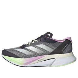 Кроссовки adizero boston 12 'black green spark' Adidas, мультиколор ig3319 | aurora black/zero metallic/green spark