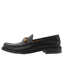 Кроссовки loafer with horsebit 'black leather' Gucci, черный 723562-u7j00-1000 | black