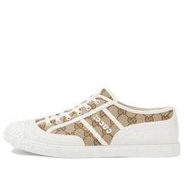 Кроссовки gg canvas trainer 'beige ebony' Gucci, бежевый 759055fac199756 | beige/ebony