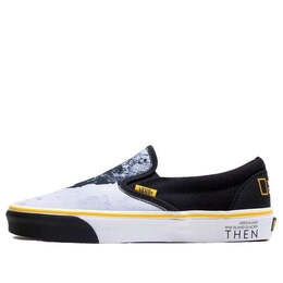 Кроссовки national geographic x classic slip-on 'then now glacier' Vans, черный vn0a4u38wt3 | black/white