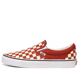 Кроссовки classic slip-on 'checkerboard picante' Vans, белый vn0a4u38ws2 | white/red