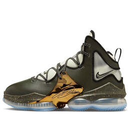 Кроссовки lebron 19 'chosen 1' Nike, хаки dq7548-301 | cargo khaki/coconut milk/metallic gold/black