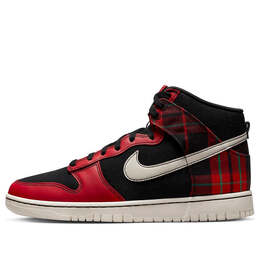 Кроссовки dunk high se 'tartan plaid' Nike, черный dv0826-001 | black/red