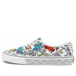 Кроссовки crayola x authentic low top fashion casual skate shoes white black graffiti 'white black' Vans, белый vn0a5krdare | white/black/