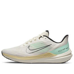 Кроссовки air zoom winflo 9 wear-resistant shock absorption low tops white green 'light white yellow' Nike, мультиколор dv9121-011 | light /white/yellow/white