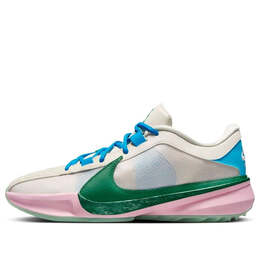 Кроссовки zoom freak 5 'five the hard way' Nike, коричневый dx4985-100 | light orewood brown/medium soft pink/blue lightning/emerald rise