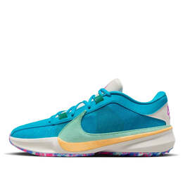 Кроссовки zoom freak 5 'greece x nigeria' Nike, синий dx4985-400 | blue lightning/emerald rise/phantom/ice peach/malachite