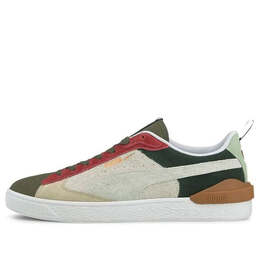 Кроссовки suede bloc wtformstrip leisure shoes green/red/beige Puma, зеленый 381184-02 | green/cream/red