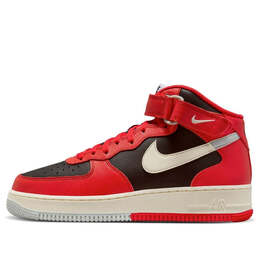 Кроссовки air force 1 mid lv8 'split black red' Nike, черный dz2554-001 | black/coconut milk-light silver-university red-black