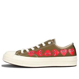 Кроссовки x comme des garcons play chuck 70 low multi heart 'khaki' Converse, белый 162976c | white/black