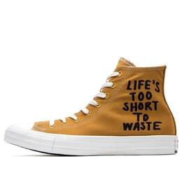 Кроссовки chuck taylor all star hi renew 'life's too short to waste' Converse, желтый 164918c | yellow