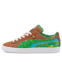 Кроссовки minecraft x suede 'grass block' Puma, зеленый 386290-01 | green/brown