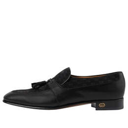 Кроссовки tassel-trim leather loafers 'black' Gucci, черный 723613-aabaw-1000 | black
