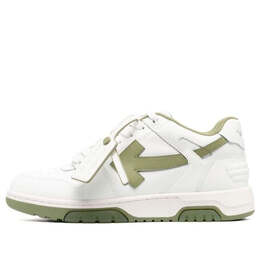 Кроссовки out of office leather sneakers 'white olive green' Off-White, белый omia189f23lea0020153 | white/olive green
