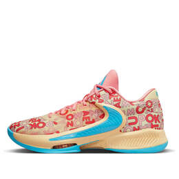 Кроссовки zoom freak 4 'letter bros - coral' Nike, мультиколор fb9503-200 | pale vanilla/blue lighning/coral/chalk
