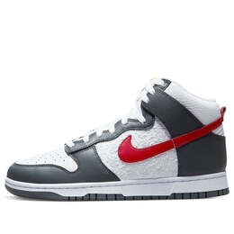 Кроссовки dunk high 'embossed basketball grey red' Nike, белый fd0668-001 | white/grey/red
