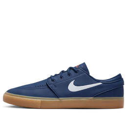 Кроссовки sb zoom stefan janoski+ 'navy gum' Nike, синий fj1675-400 | navy/white/navy/gum light brown/midnight navy/safety orange