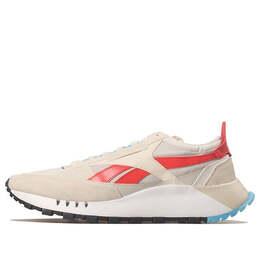 Кроссовки classic leather legacy 'chalk laser red' Reebok, бежевый fy7432 | cream