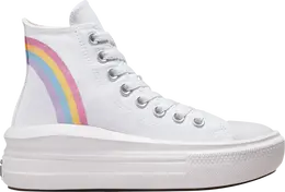 Кроссовки Converse Chuck Taylor All Star Move Platform High GS Rainbow Cloud, белый a04344c | white
