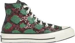 Кроссовки Converse Chuck 70 High Snake Pattern - Red Green, красный 166561c | red