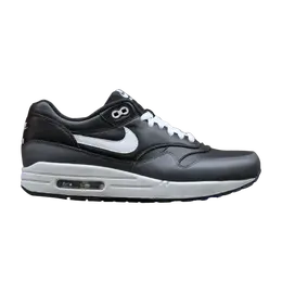 Кроссовки Nike Air Max 1 Leather 'Black Grey White', черный 654466 001 | black