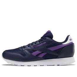 Кроссовки classic leather 'vector navy purple' Reebok, синий fx2281 | blue/purple