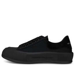 Кроссовки deck skate plimsoll lace up 'triple black' Alexander McQueen, черный 654594w4mv71000 | black/black/black